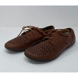 Merrell MIMIX Cheer Womens Size 9 Tan Leather Flat Distressed Lace Up Perforated